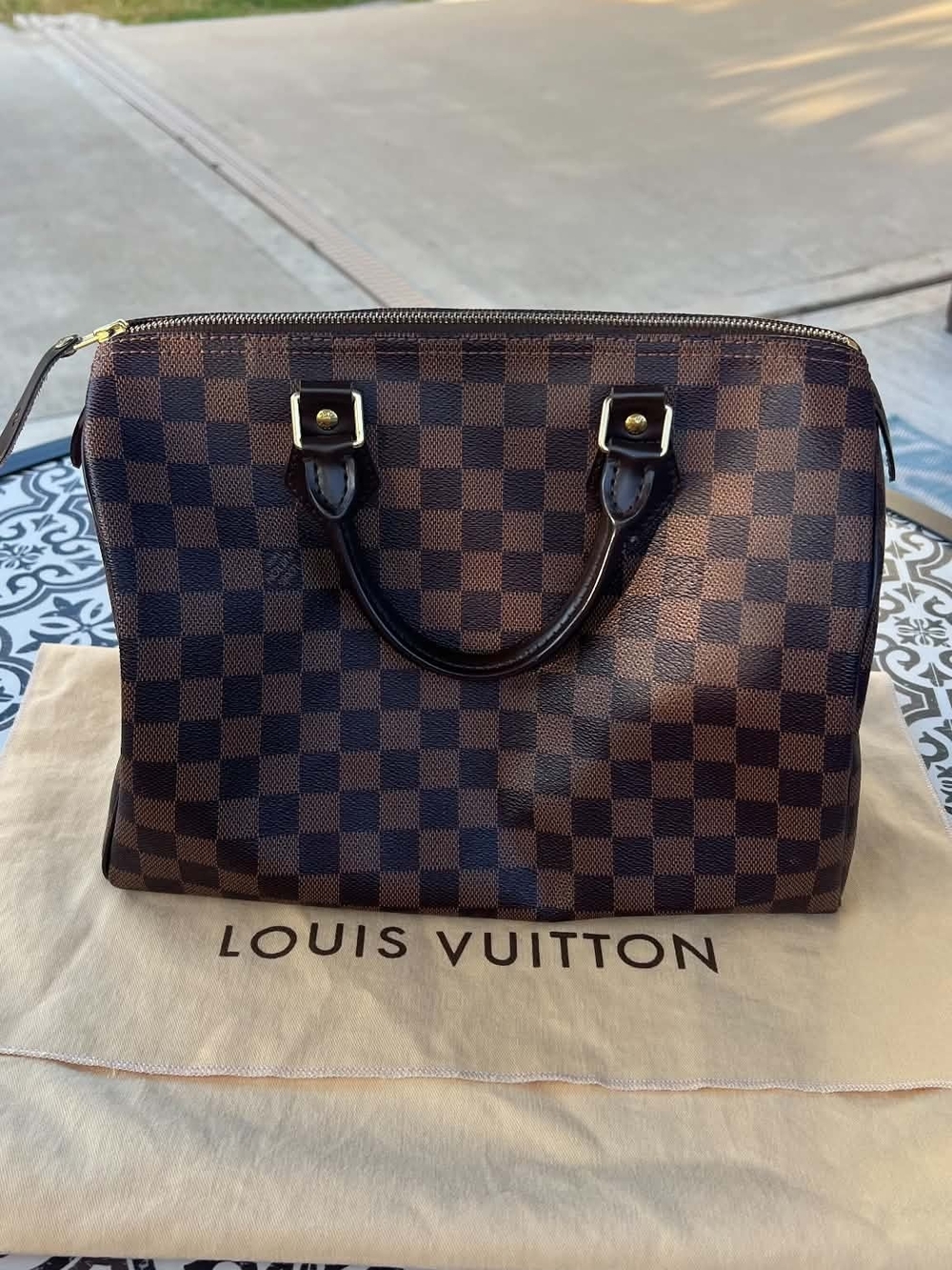 Louis Vuitton Brown Damier Ebene Speedy 30 Top-Handle Bag